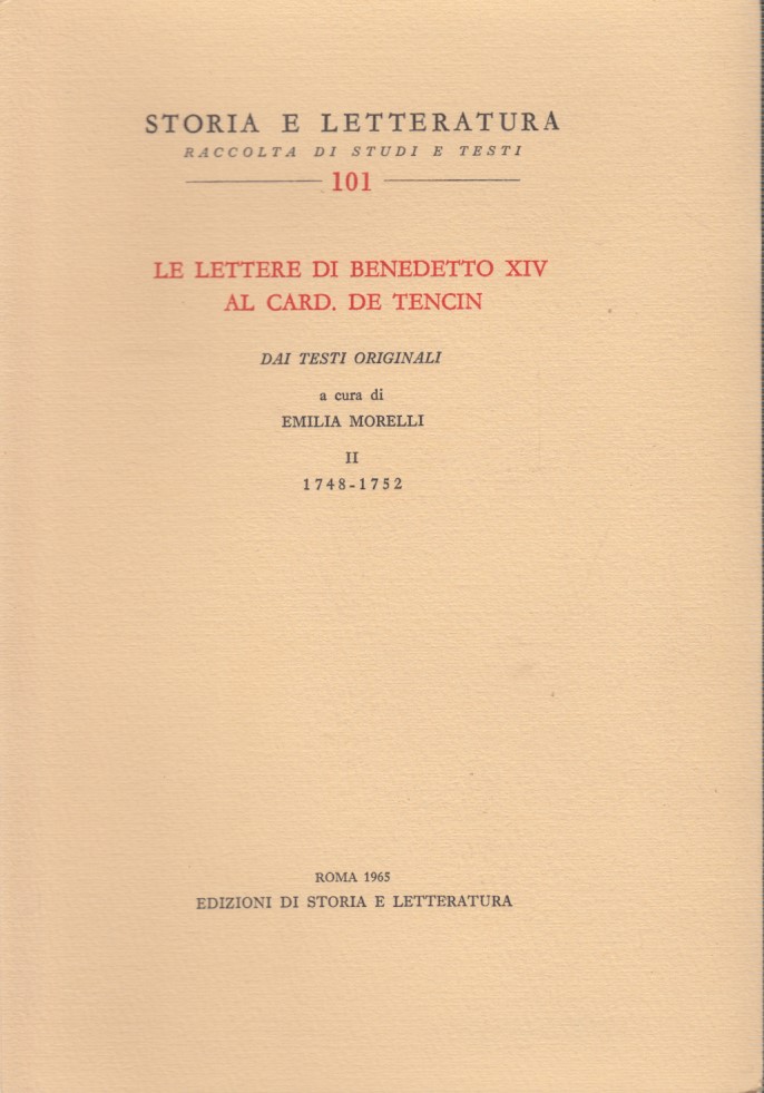 Le lettere di Benedetto XIV al card. de Tencin. Dai …