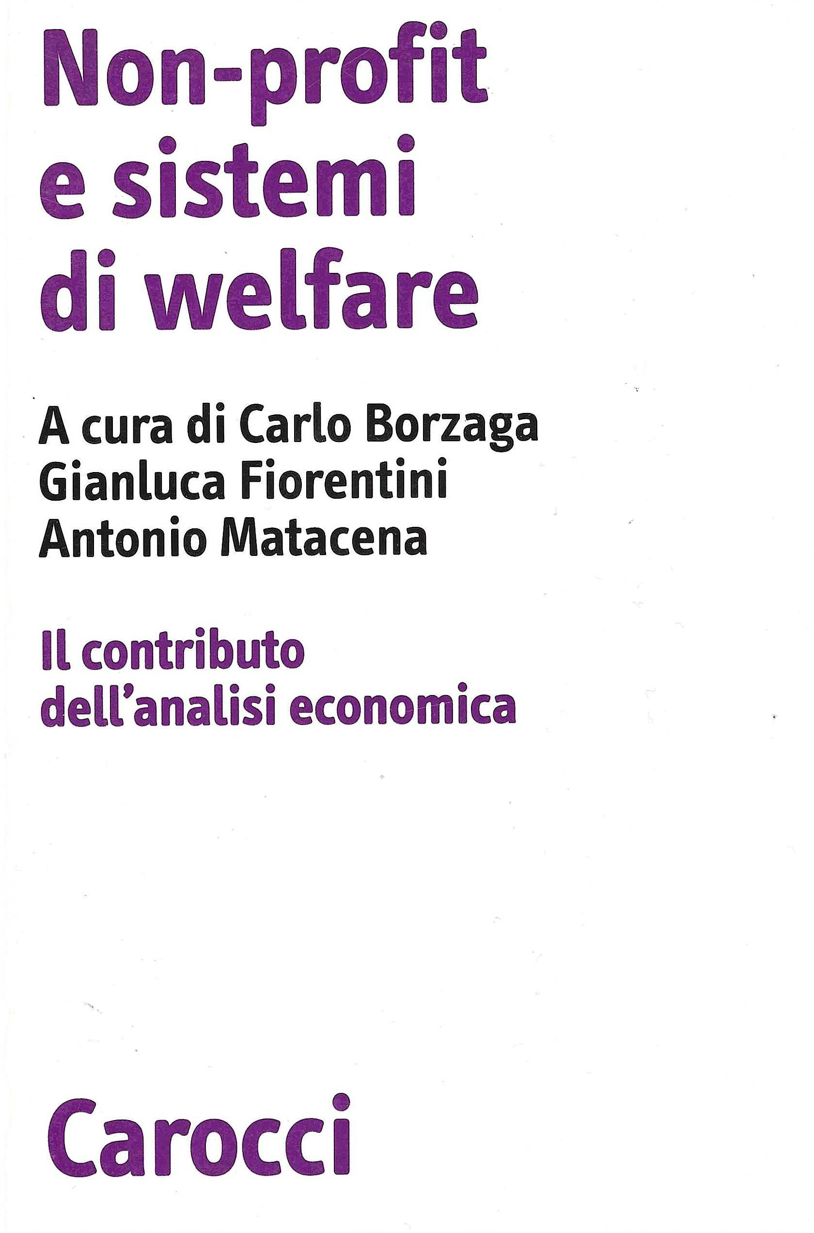 Non-profit e sistemi di welfare. Il contributo dell'analisi economica