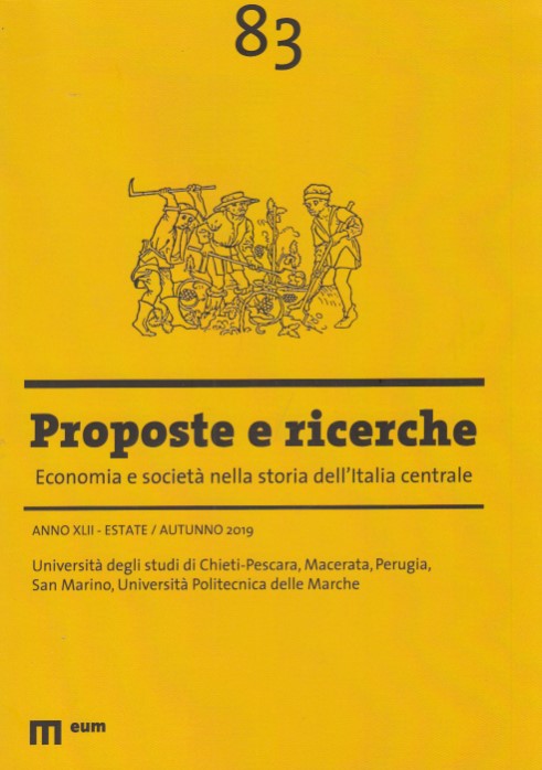 Proposte e ricerche. Economia e societÃ nella storia dell'Italia centrale. …