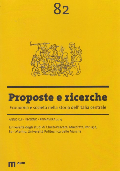Proposte e ricerche. Economia e societÃ nella storia dell'Italia centrale. …