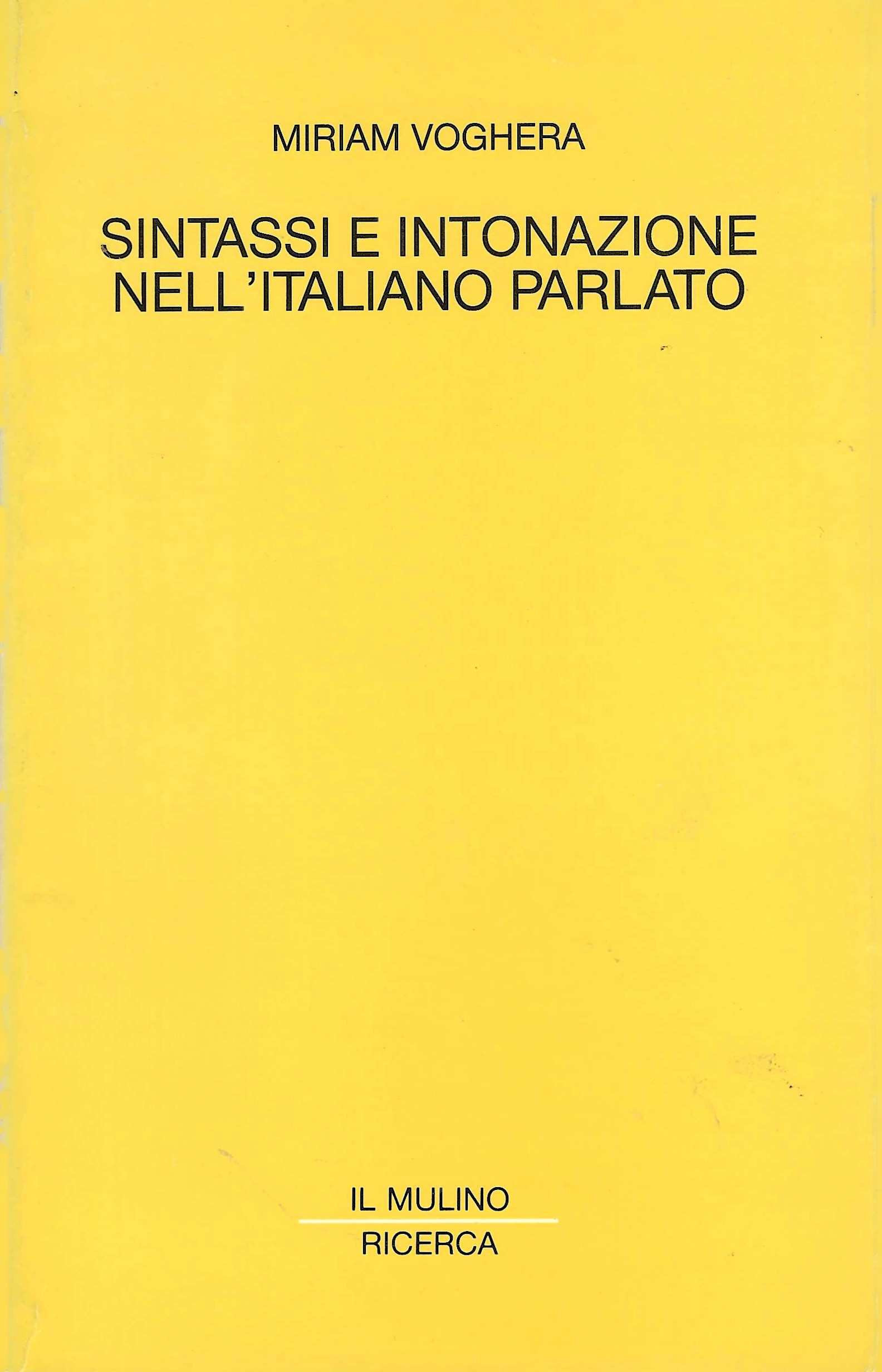 Sintassi e intonazione nell'italiano parlato