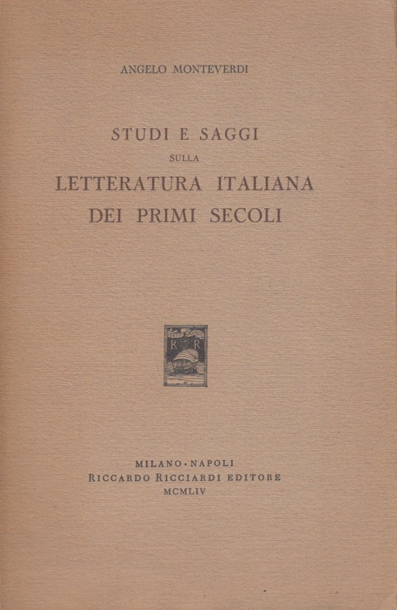 Studi e saggi sulla letteratura italiana dei Primi Secoli