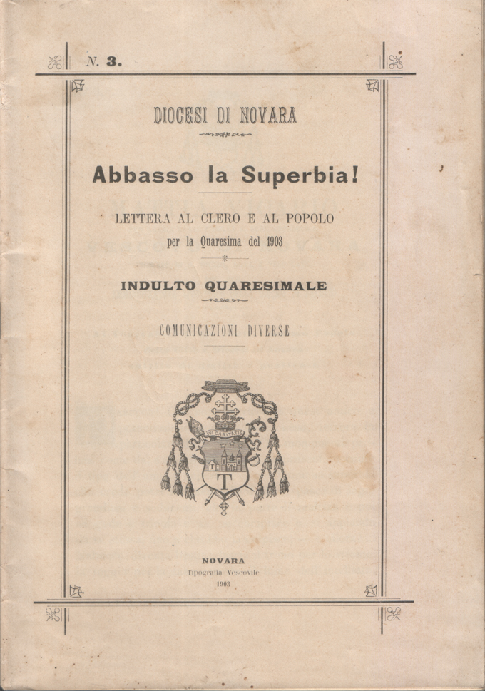 Abbasso la Superbia! Lettera al Clero e al Popolo per …