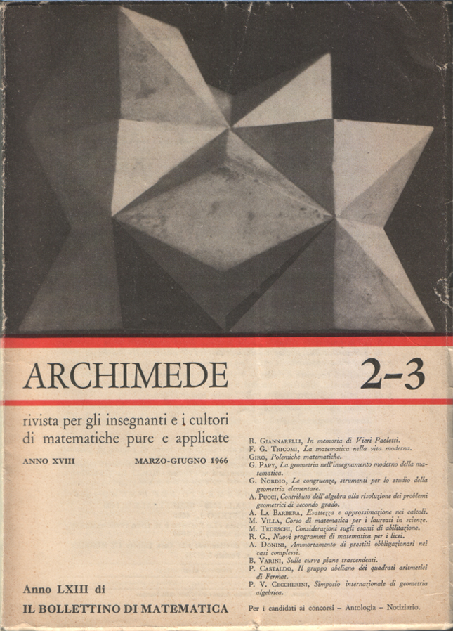 Archimede. Rivista per gli insegnanti e i cultori di matematiche …