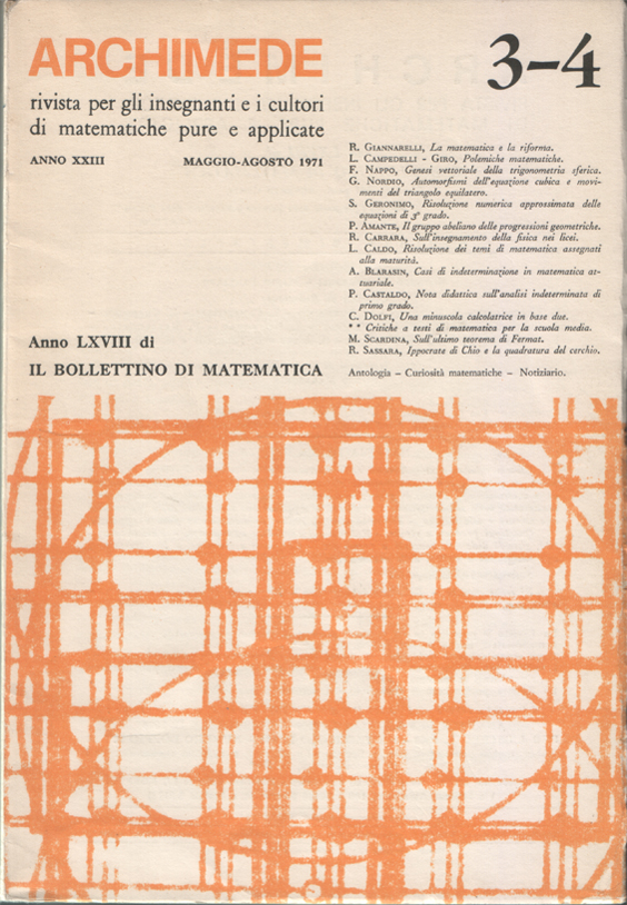 Archimede. Rivista per gli insegnanti e i cultori di matematiche …