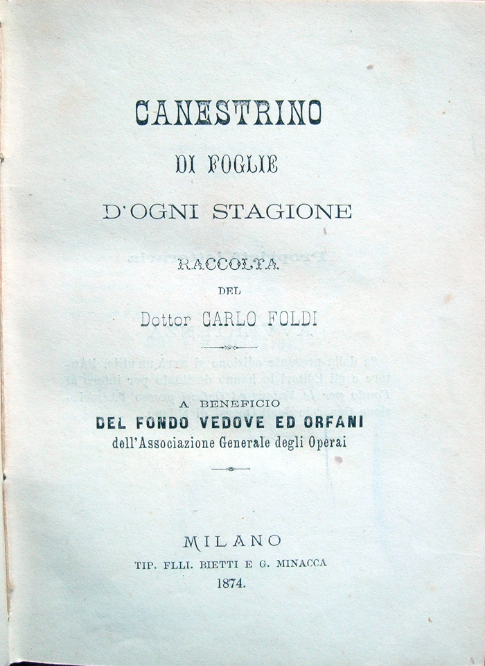 Canestrino di foglie d'ogni stagione. Raccolta del Dottor Carlo Foldi. …