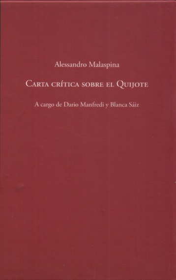 Carta crítica sobre el Quijote. A cargo de Dario Manfredi …