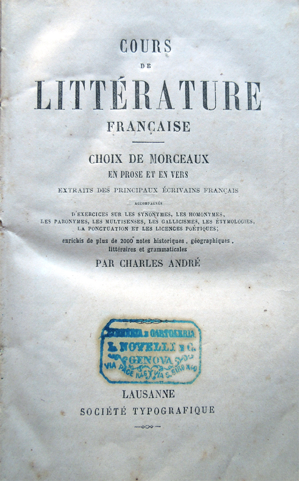 Cours de littérature française. Choix de morceaux en prose et …