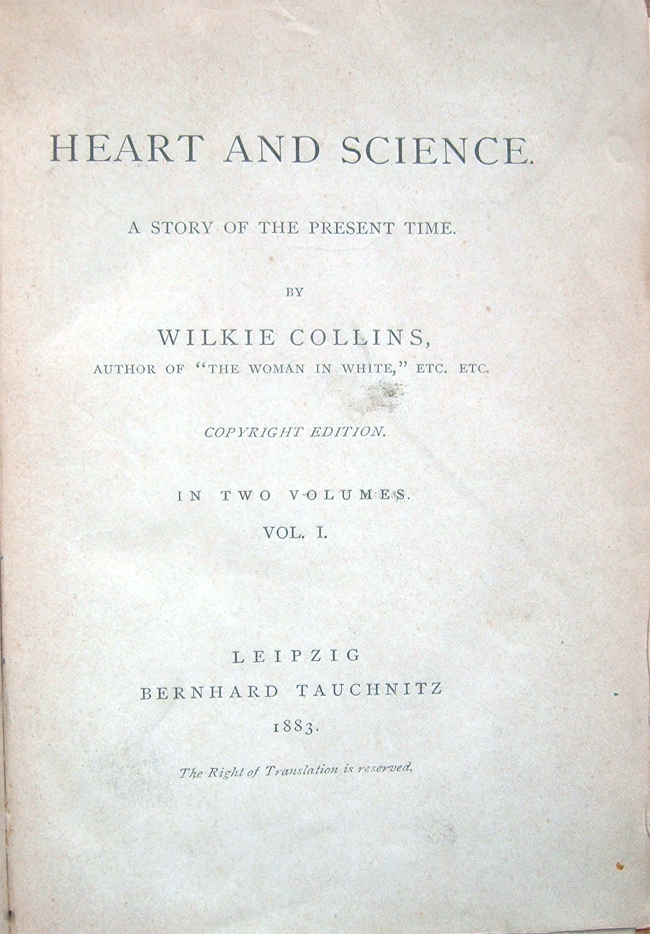 Heart and science. A story of the present time. Copyright …