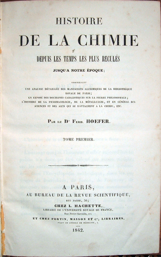 Histoire de la chimie depuis les temps les plus reculés …