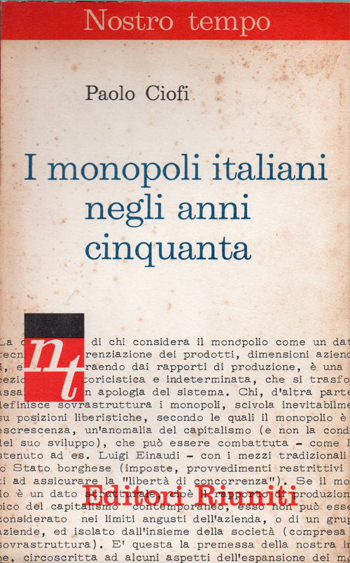 I monopoli italiani negli anni cinquanta