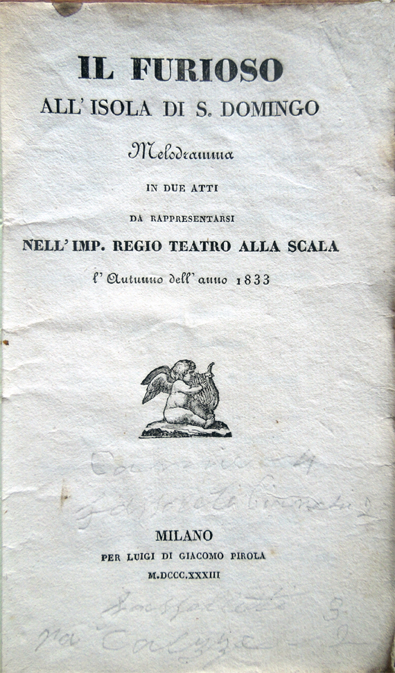 Il furioso all'isola di S. Domingo. Melodramma in due atti …