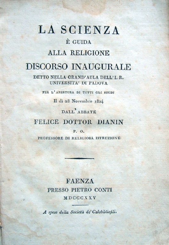 La scienza è guida alla religione. Discorso inaugurale detto nella …