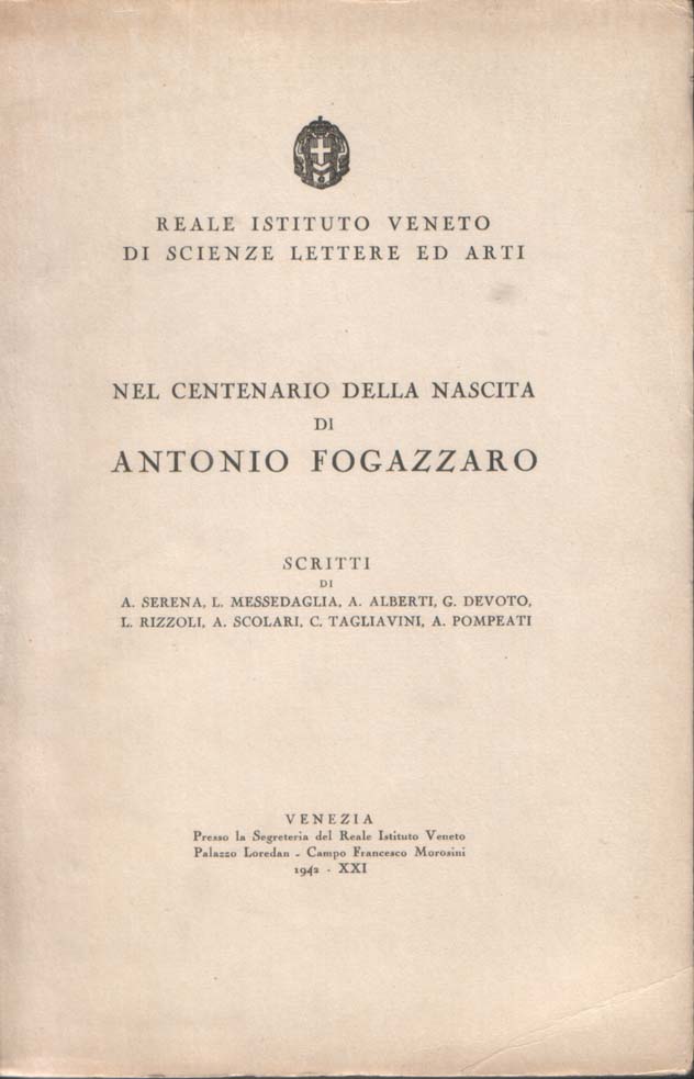 Nel centenario della nascita di Antonio Fogazzaro. Scritti di A. …