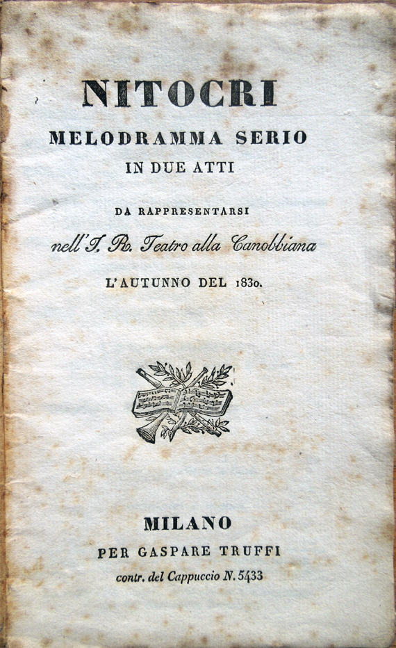 Nitocri. Melodramma serio in due atti da rappresentarsi nell'I. R. …