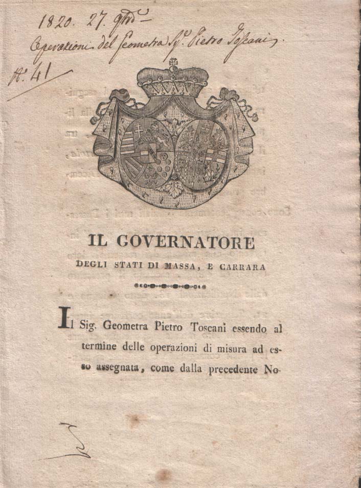 Notificazione relativa alle misurazioni per la formazione del catasto del …