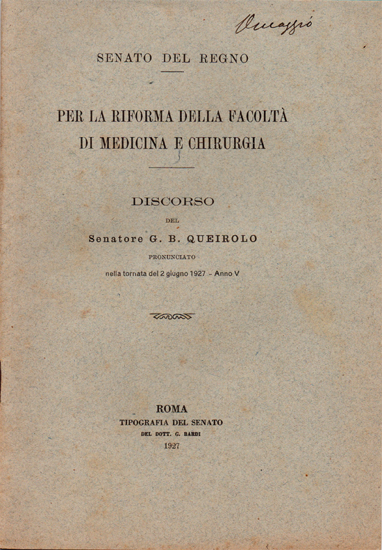 Per la riforma della Facoltà di Medicina e Chirurgia. Discorso …