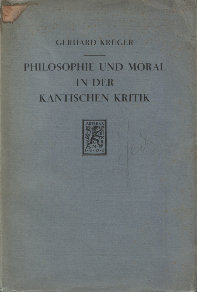 Philosophie und moral in der kantischen kritik