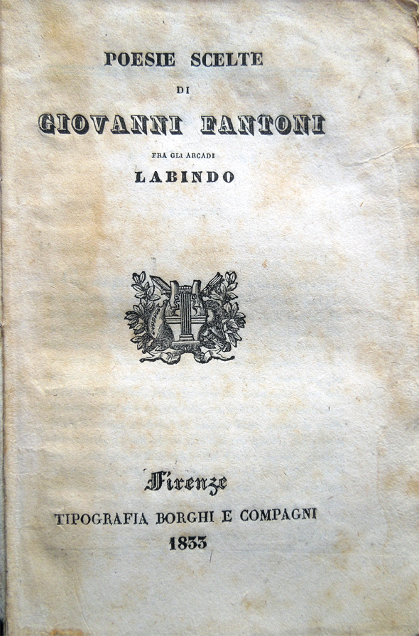 Poesie scelte di Giovanni Fantoni fra gli arcadi Labindo