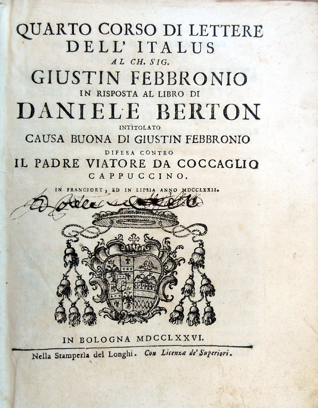 Quarto corso di lettere dell'Italus al Ch. Sig. Giustin Febbronio …