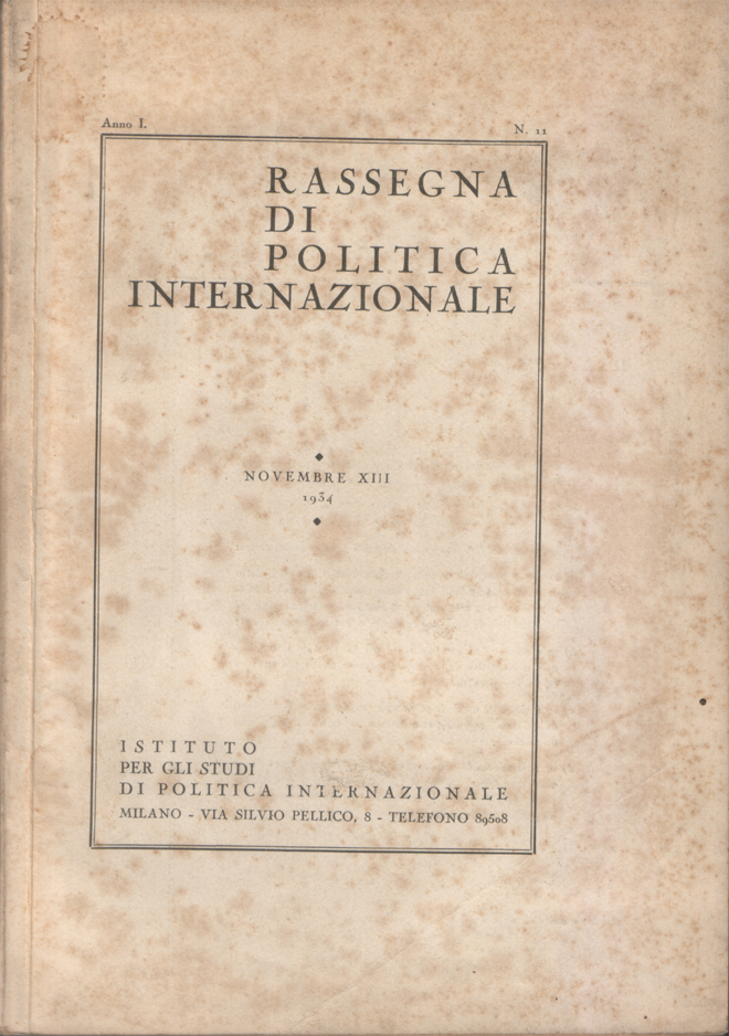 Rassegna di politica internazionale. Anno I - N. 11 - …