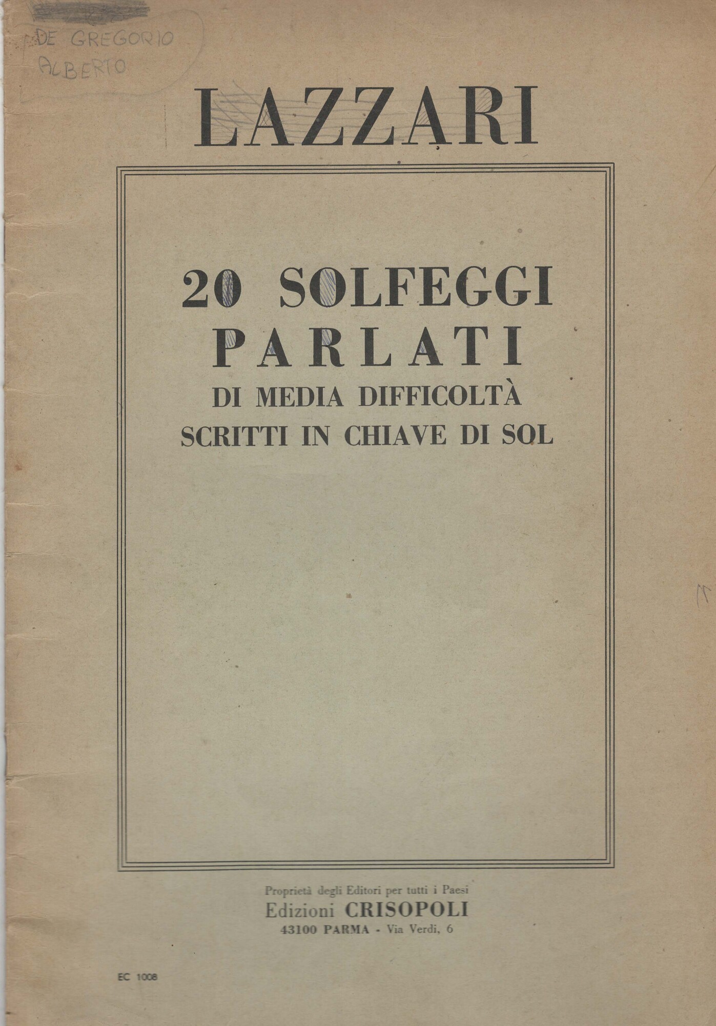 20 SOLFEGGI PARLATI DI MEDIA DIFFICOLTA' DI MEDIA DIFFICOLTA' SCRITTI …