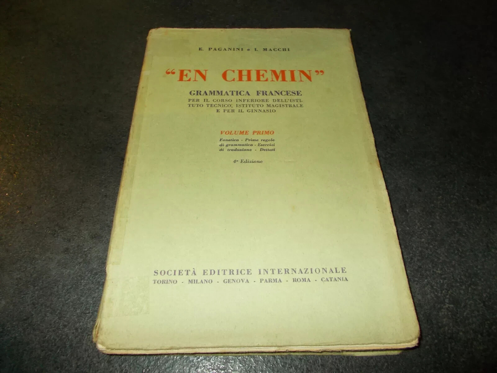 EN CHEMIN Il francese Volume primo