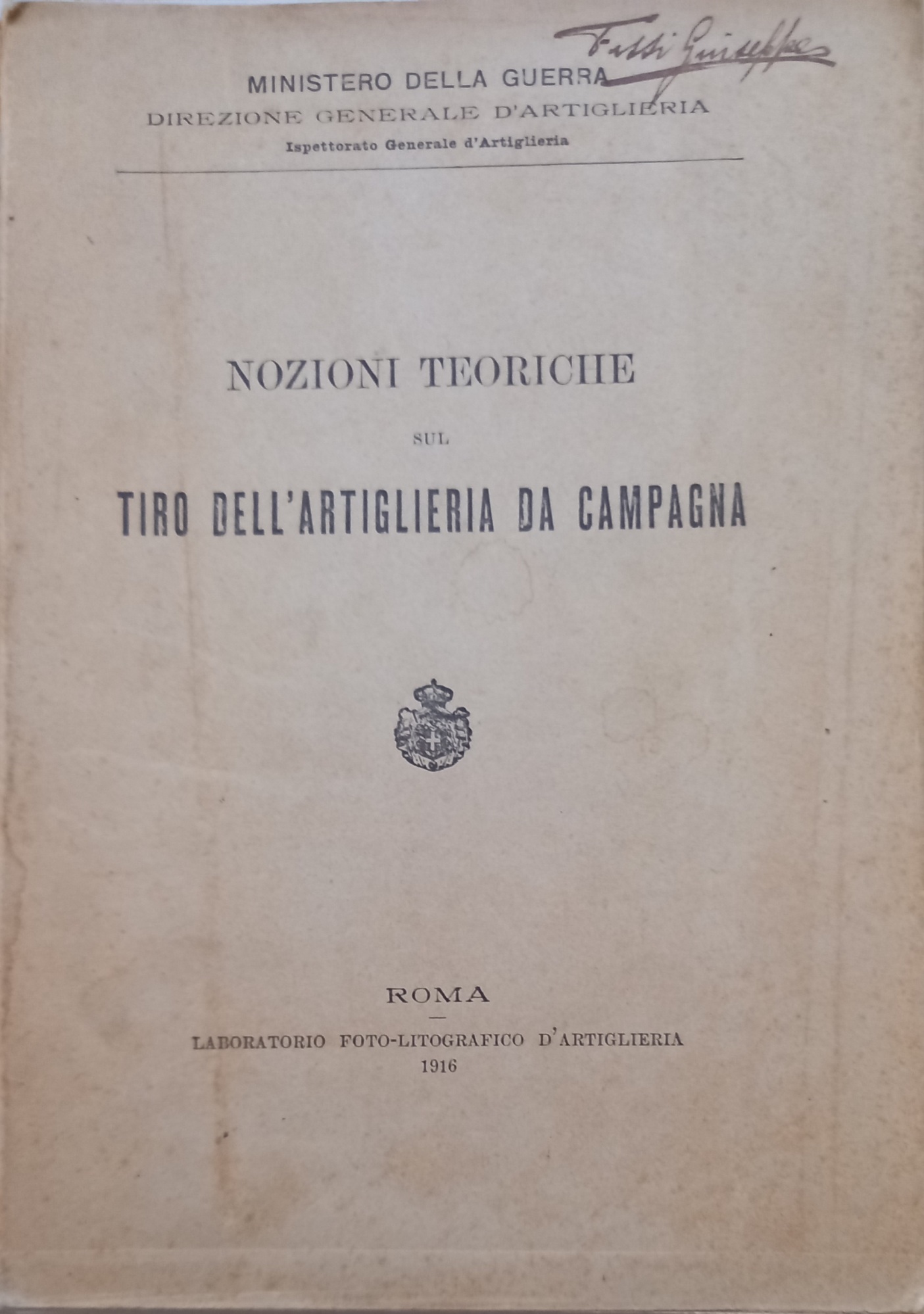 Nozioni teoriche sul tiro dell'artiglieria da campagna