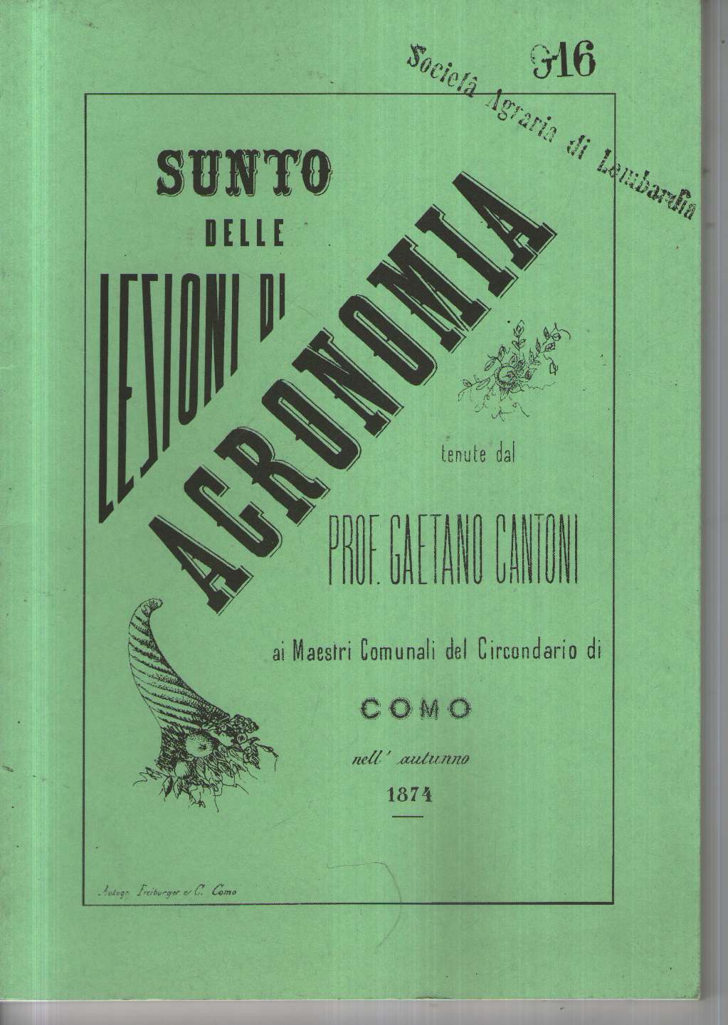 Sunto delle lezioni di agronomia