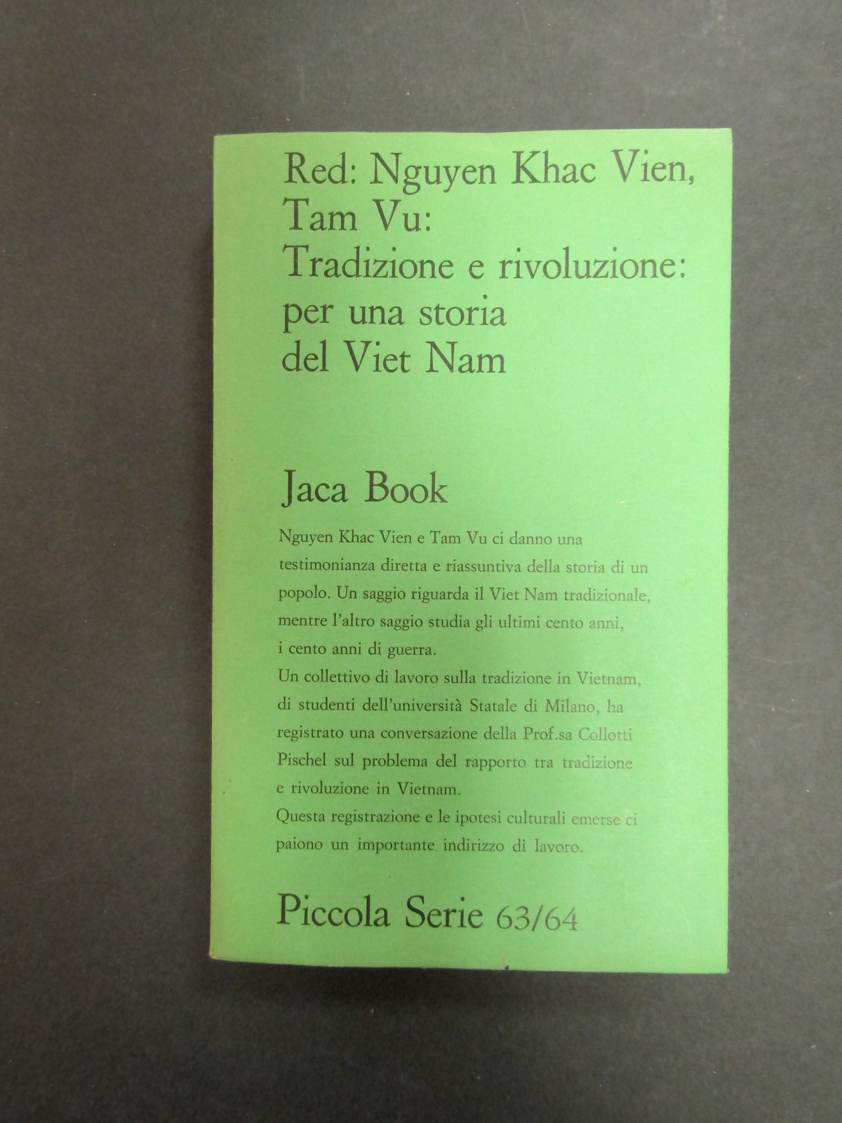 TRADIZIONE E RIVOLUZIONE PER UNA STORIA DEL VIET NAM