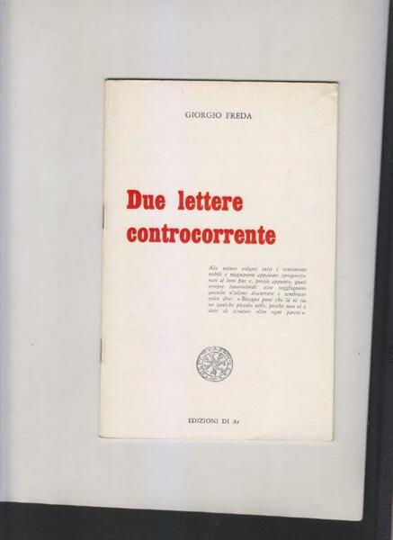 Due lettere controcorrente