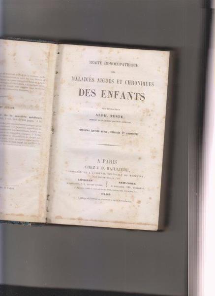 Traité homoeopathique des maladies aigues et chroniques des enfants