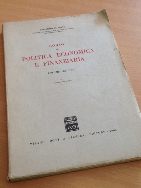 corso di politica economica e finanziaria