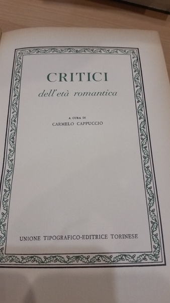 critici dell'eta' romantica