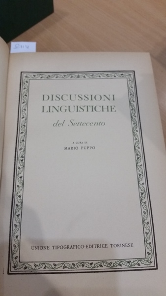 discussioni linguistiche del settecento