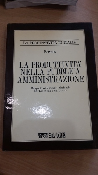 la produttivita' nella pubblica amministrazione. rapporto al consiglio nazionale dell'economia …