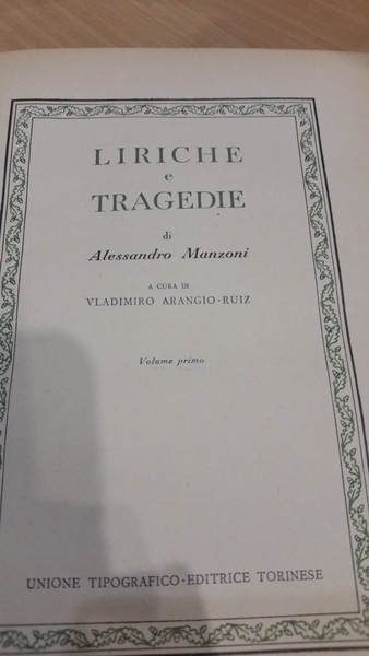 liriche e tragedie