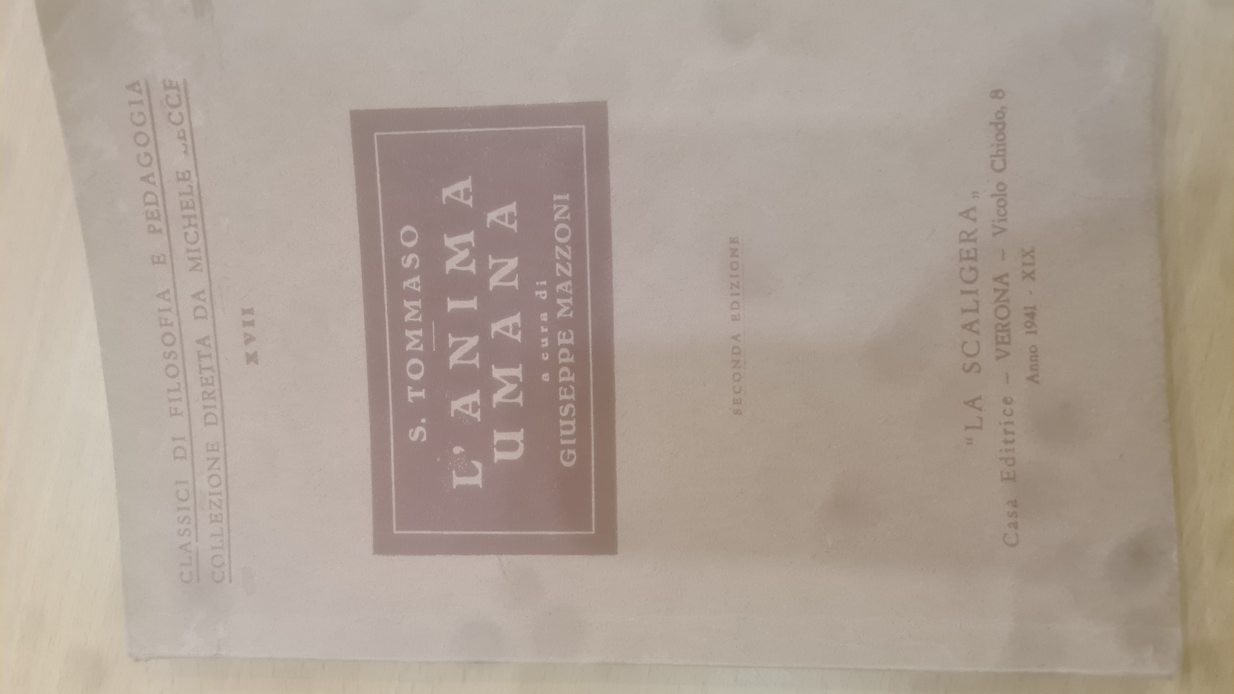 S. Tommaso. L'anima umana