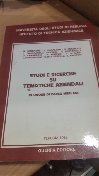 studi e ricerche su tematiche aziendali in onore di carlo …