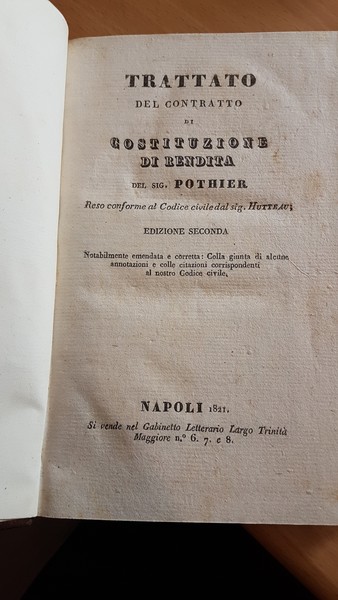 Trattato del contratto di costituzione di rendita