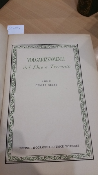 volgarizzamenti del due trecento