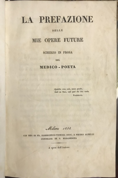 La prefazione delle mie opere future