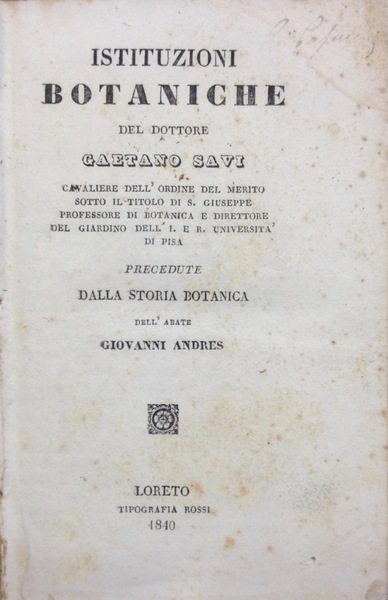 ISTITUZIONI BOTANICHE