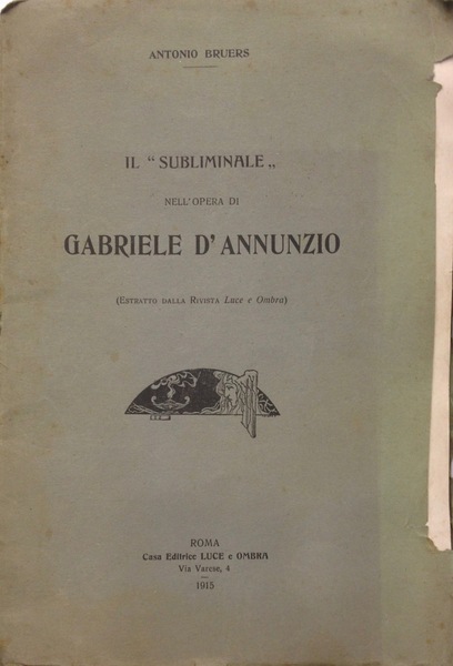 IL SUBLIMINALE NELL'OPERA DI D'ANNUNZIO