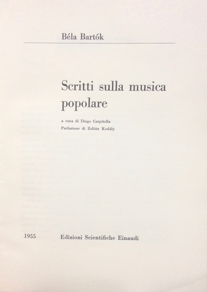 SCRITTI SULLA MUSICA POPOLARE