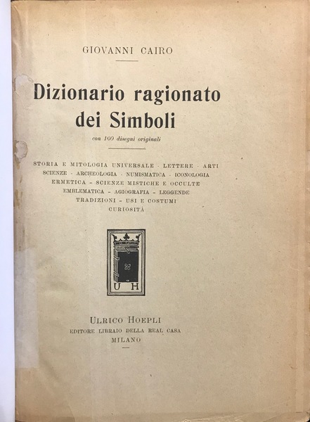 DIZIONARIO RAGIONATO DEI SIMBOLI