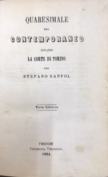 QUARESIMALE DEL CONTEMPORANEO DINANZI LA CORTE DI TORINO.,