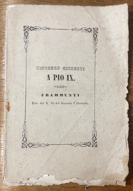 A PIO IX. FRAMMENTI.