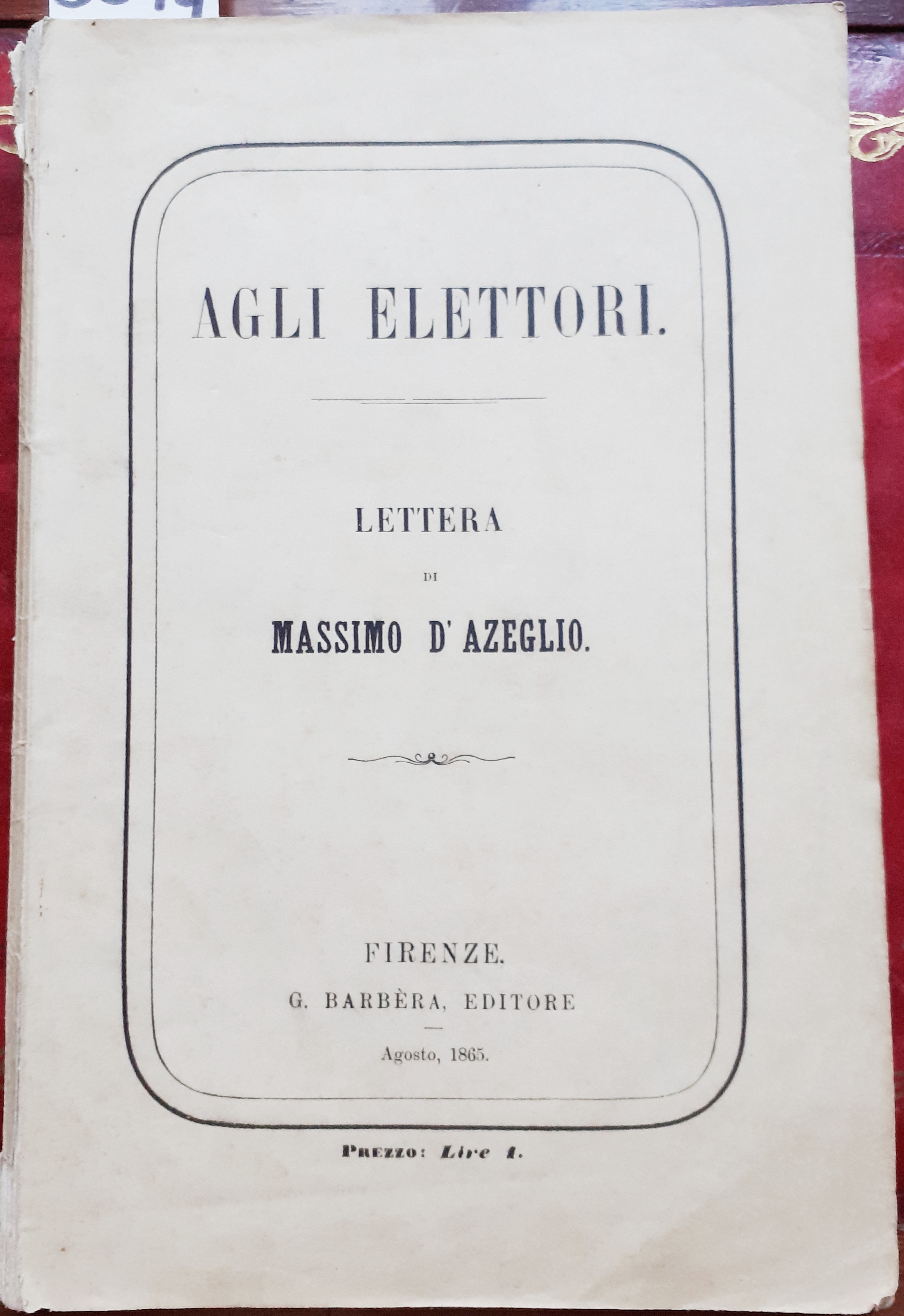 AGLI ELETTORI. LETTERA DI MASSIMO D'AZEGLIO.
