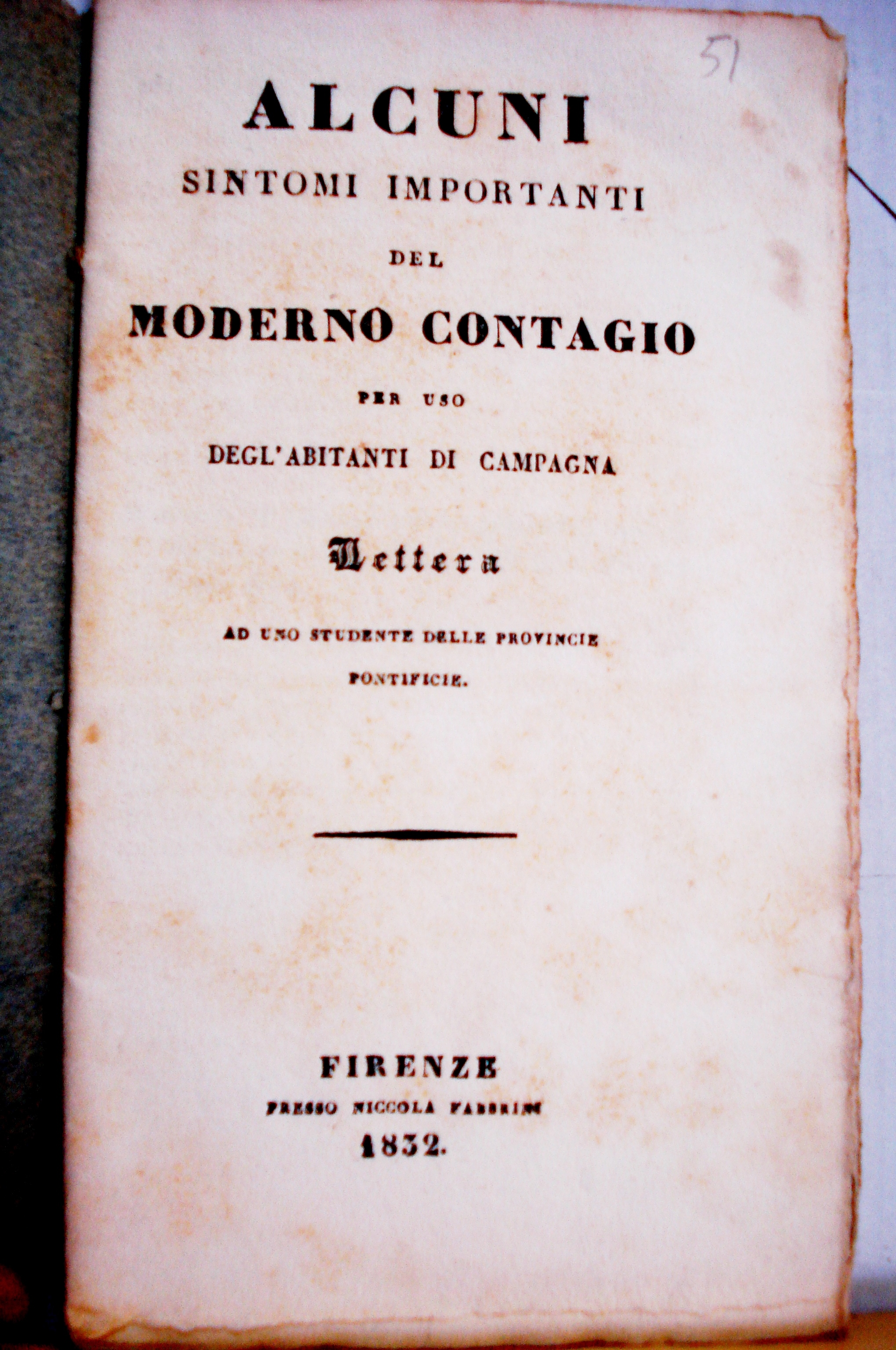 ALCUNI SINTOMI IMPORTANTI DEL MODERNO CONTAGIO PER USO DEGL'ABITANTI DI …